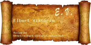 Elbert Viktória névjegykártya